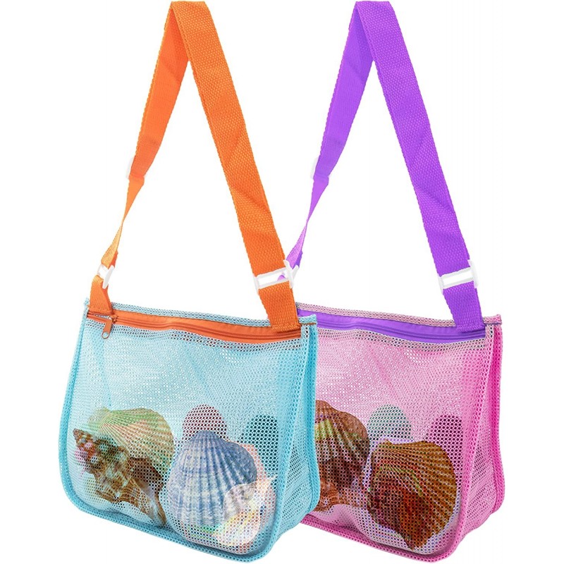 Beach Toy Mesh Beach Bag Kids Shell Collecting Bag Toy Mesh Bag for Holds Shells Toys Towels Swimming Accessories Storage Bag...