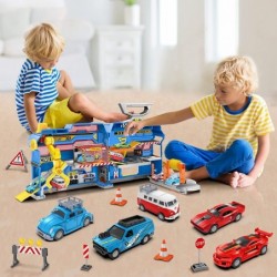 Kids Toys Cars Playset for Boys Toddler Toys for 3 4 5 6 Year Old Boys Racing Car Garage Toys with Race Track 5 Themed Cars S...