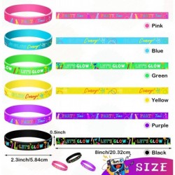 54 Pcs Glow in the Dark Silicone Bracelets Neon Colored Rubber Glow Wristband for Women Men Teens Party Favor Supplies 6 Styl...