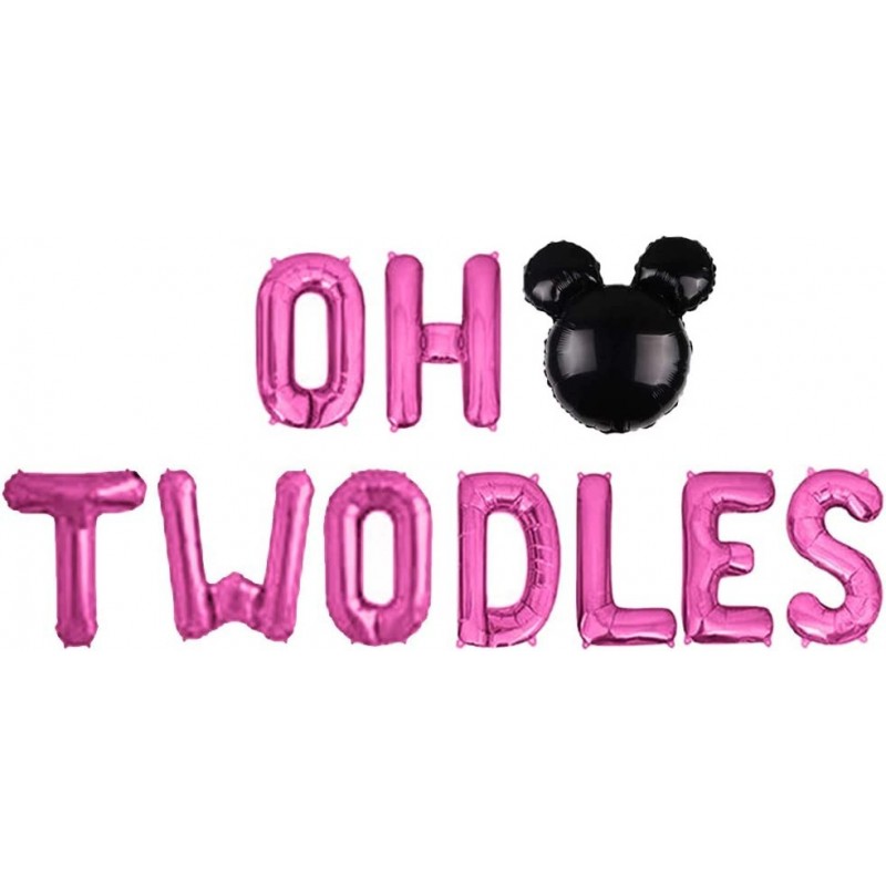 Oh Twodles Balloons Banner Oh Twodles 2nd Birthday Party Decorations for Themed of Minnie Micky Mouse for Girl Boy Oh Twodles...