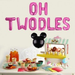 Oh Twodles Balloons Banner Oh Twodles 2nd Birthday Party Decorations for Themed of Minnie Micky Mouse for Girl Boy Oh Twodles...