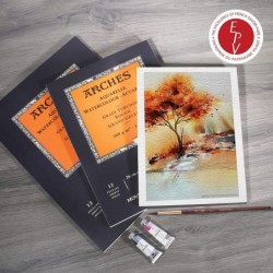 Watercolor Pad 11.69x16.53-inch - Natural White 100% Cotton Paper - 12 Sheet Watercolor Paper 140 lb Rough Pad - Art Paper fo...