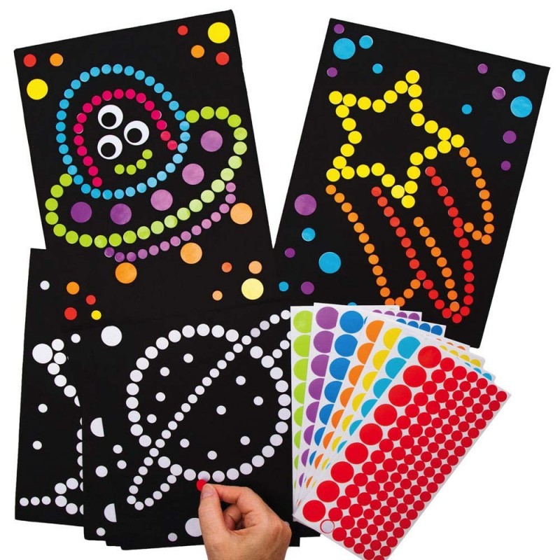 AX175 Solar System Sticker Art for Kids - Pack of 8 Dotty Picture Kits for Children to Decorate and Personalize for Projects ...