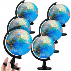 6 Pcs World Globe for Kids Learning 4.6 Inches Desk Classroom Decorative Globe Earth Globes of the World with Stand Interacti...