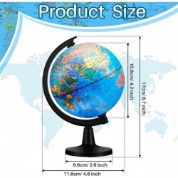 6 Pcs World Globe for Kids Learning 4.6 Inches Desk Classroom Decorative Globe Earth Globes of the World with Stand Interacti...