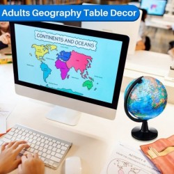 6 Pcs World Globe for Kids Learning 4.6 Inches Desk Classroom Decorative Globe Earth Globes of the World with Stand Interacti...