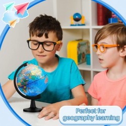 6 Pcs World Globe for Kids Learning 4.6 Inches Desk Classroom Decorative Globe Earth Globes of the World with Stand Interacti...