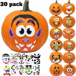 20 Pcs Halloween Pumpkin Decorating Craft Kit Pumpkin Stickers in 12 Designs Halloween Party Supplies Trick or Treat Party Fa...