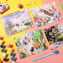 4 Sets Wooden Unicorn Jigsaw Puzzles for Kids Ages 5-12 Puzzles Wood 80 Pieces Kid Puzzle Toy for Learning Princess Unicorns ...