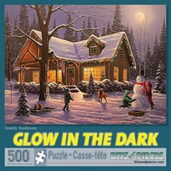 500 Piece Glow in The Dark Puzzle Jigsaw Puzzle for Adults - Family Traditions - 500 pc Jigsaws by Artist Geno Peoples $28.42...