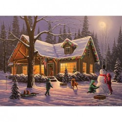 500 Piece Glow in The Dark Puzzle Jigsaw Puzzle for Adults - Family Traditions - 500 pc Jigsaws by Artist Geno Peoples $28.42...