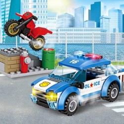 City Police Building Blocks Set Cop Cars Toy Kit with Truck Motorcycle & SUV Vehicles Highway Arrest & Prisoner Transport Toy...