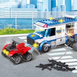 City Police Building Blocks Set Cop Cars Toy Kit with Truck Motorcycle & SUV Vehicles Highway Arrest & Prisoner Transport Toy...