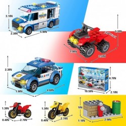 City Police Building Blocks Set Cop Cars Toy Kit with Truck Motorcycle & SUV Vehicles Highway Arrest & Prisoner Transport Toy...