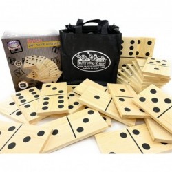 Deluxe Giant Wooden Dominoes Double Six (8") 28 Piece Set with Storage Bag $60.34 Domino & Tile Games