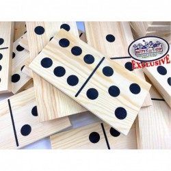 Deluxe Giant Wooden Dominoes Double Six (8") 28 Piece Set with Storage Bag $60.34 Domino & Tile Games