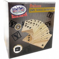 Deluxe Giant Wooden Dominoes Double Six (8") 28 Piece Set with Storage Bag $60.34 Domino & Tile Games