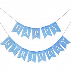 Imitated Burlap Happy Birthday Banner Blue Pre-assembled Reusable Birthday Banner for Men Boys Birthday Party Decorations $17...