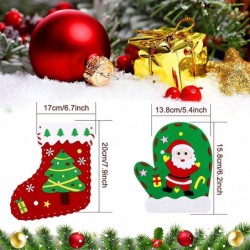 12 Pieces Christmas Felt Crafts DIY Christmas Ornaments Christmas Stocking and Gloves Sewing Kits Preschool Hand Craft Kits S...