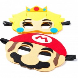 12Pcs Mario Felt Mask Theme Party Supplies Birthday Party Gift Decoration Wario Mask Celebration Party Fan Cartoon Role Playi...