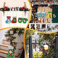 12 Pieces Christmas Felt Crafts DIY Christmas Ornaments Christmas Stocking and Gloves Sewing Kits Preschool Hand Craft Kits S...