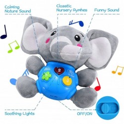 Plush Elephant Music Baby Toys 0 3 6 9 12 Months Cute Stuffed Animal Light Up Baby Toys Newborn Baby Musical Toys for Infant ...