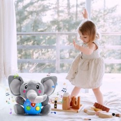 Plush Elephant Music Baby Toys 0 3 6 9 12 Months Cute Stuffed Animal Light Up Baby Toys Newborn Baby Musical Toys for Infant ...