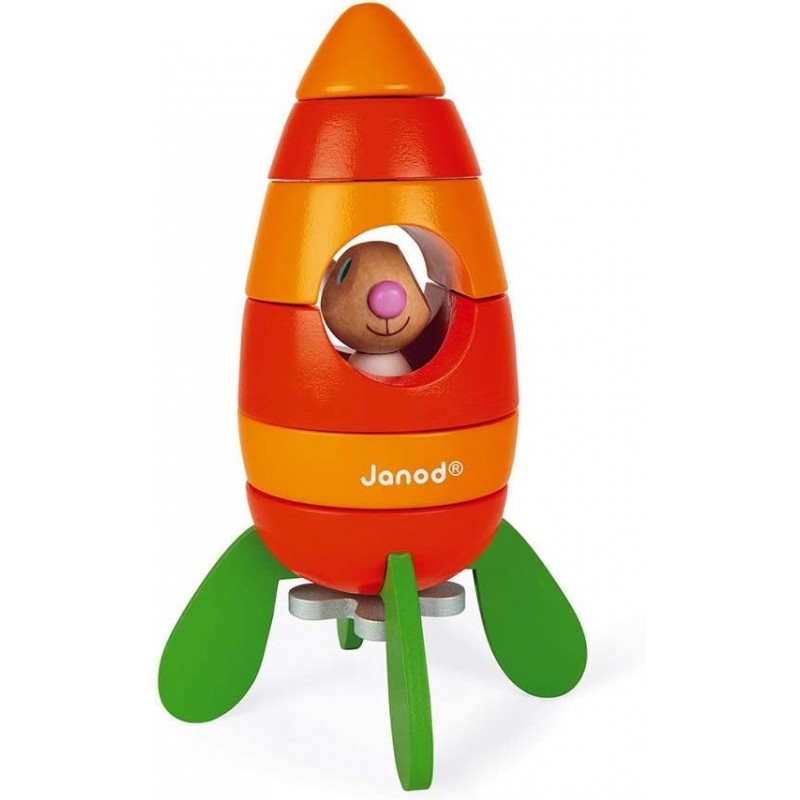 Wooden Rabbit Lapin Magnetic Carrot Rocket Puzzle Set - Ages 2+ - J08250 $48.78 Early Development & Activity Toys