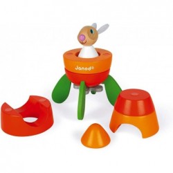 Wooden Rabbit Lapin Magnetic Carrot Rocket Puzzle Set - Ages 2+ - J08250 $48.78 Early Development & Activity Toys