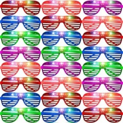 22 Pack Glow Sticks Glasses 5 Neon Colors with 3 Flashing Modes LED Glasses Mardi Gras Party Supplies Glow in the Dark Sungla...