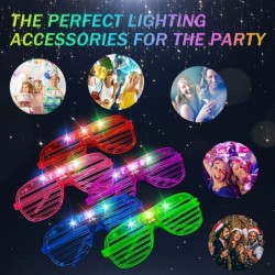 22 Pack Glow Sticks Glasses 5 Neon Colors with 3 Flashing Modes LED Glasses Mardi Gras Party Supplies Glow in the Dark Sungla...