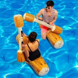 PVC Water Sports Floating Swimming Pool Beach Inflatable Float Set Wood Shape Float Inflatable Toy Play Boat Raft Collision T...