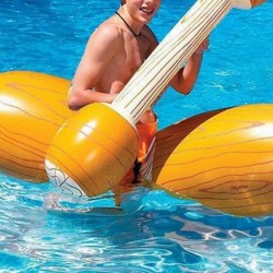 PVC Water Sports Floating Swimming Pool Beach Inflatable Float Set Wood Shape Float Inflatable Toy Play Boat Raft Collision T...