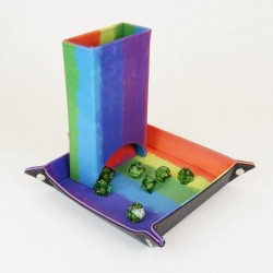 FanRoll Fold Up Dice Tower: Watercolor Rainbow Role Playing Game Dice Accessories for Dungeons and Dragons $33.37 Game Access...