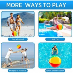 4 Pieces Beach Balls Inflatable Beach Balls Large Rainbow Pool Toys Swimming Pool Party Ball for Summer Beach Water Play Toy ...