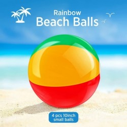 4 Pieces Beach Balls Inflatable Beach Balls Large Rainbow Pool Toys Swimming Pool Party Ball for Summer Beach Water Play Toy ...