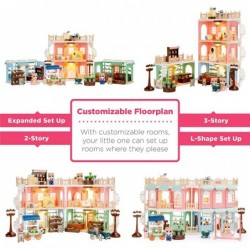 Deluxe Cottage Dollhouse Town Mansion Playset Gift Set Pretend Play Toy with 225 Accessories and Tiny Critters for Kids $52.0...