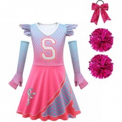 Zombies Cheerleader Costume for Girls Cheerleading Uniform Dress Outfit with Hair Bow 2 Pom Poms $44.95 Kids' Costumes