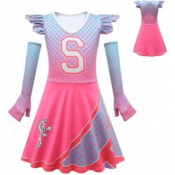 Zombies Cheerleader Costume for Girls Cheerleading Uniform Dress Outfit with Hair Bow 2 Pom Poms $44.95 Kids' Costumes