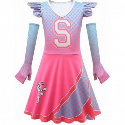 Zombies Cheerleader Costume for Girls Cheerleading Uniform Dress Outfit with Hair Bow 2 Pom Poms $44.95 Kids' Costumes