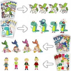 100 Sheets Make Your Own Stickers for Kids with 25 Designs Animals Mix Mermaids Unicorns Princess Prince and More Reward of F...