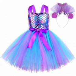 Little Girls Mermaid Tutu Skirts Birthday Party Dress Up Dress Mermaid Costume Outfits with Headband $47.89 Kids' Costumes