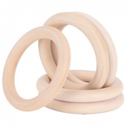 20Pcs Wood Rings Wood Natural Teething Rings DIY Jewelry Circle Pendant Craft Making Accessory (70mm) $26.57 Baby Teether Toys