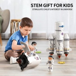 Space Shuttle Rocket Toys for 3 4 5 6 7 8 9 Years Old Kids Science Educational Toys 5-in-1 STEM Aerospace Toys with 2 Astrona...