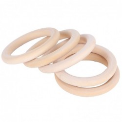 20Pcs Wood Rings Wood Natural Teething Rings DIY Jewelry Circle Pendant Craft Making Accessory (70mm) $26.57 Baby Teether Toys