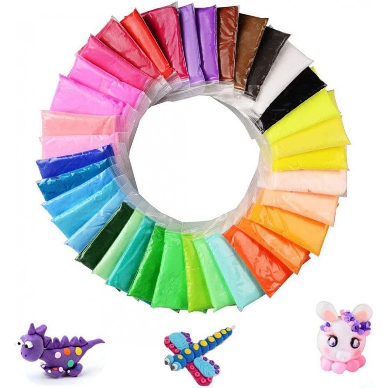 36 Pcs Colors Air Dry Clay Colorful Modeling Clay Air Dry Ultra Light Molding Magic Clay Toy for Kids DIY Colored Clay Kit wi...