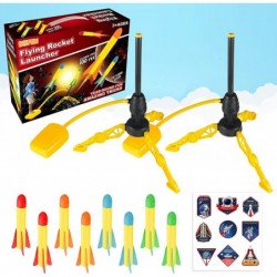 Toy Rocket Launcher for Kids Incl 2 Launchers & 8 Foam Rockets Shoots Up to 100 Feet Sturdy Jump Launch Toys Fun Outdoor Toy ...