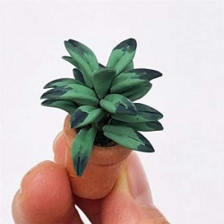 Dollhouse Decoration Accessories 1:12 Dollhouse Miniature Mini Green Leaf Pot Plant $17.36 Dollhouse Accessories