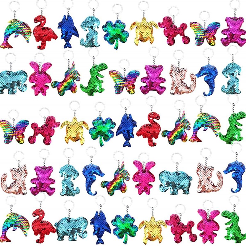 45Pcs Sequin Keychains Animal Keychains for Girls Party Favors Goodie Bag Stuffers Return Gifts Kids Birthday Valentines Gift...