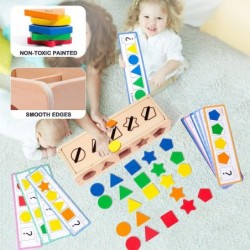 Montessori Toys Shape&Color Sorting Toys Educational Sorting Toys with 25 Geometric Pieces Preschool Hand Eye Coordination To...